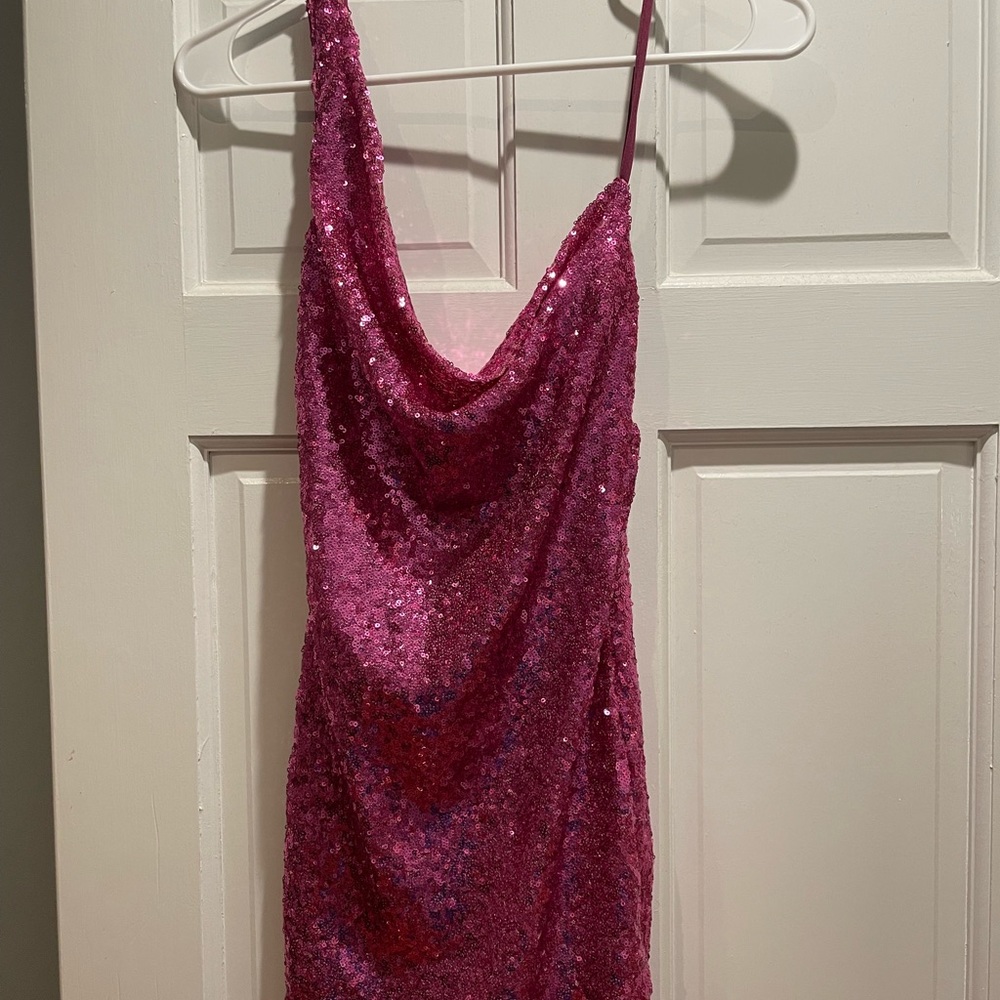 Pink sequin party dress